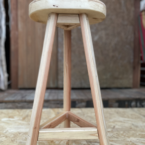 受注生産】重厚なデザイン座面。オルテガハイスツール【ウッド 