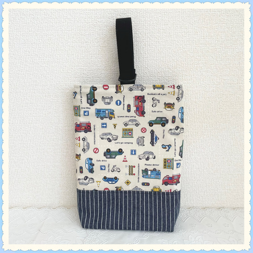 入園 入学】レッスンバッグ 上履き入れ 《働く車 車 消防車 パトカー