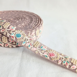 【50cm】【25mm幅】細め　インド刺繍リボン　カラフル　フラワー　ハンドメイド　手芸 R044 16枚目の画像