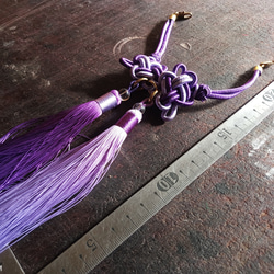 紫+藤色結び羽織紐　男女両用　鎌倉時代着物や安土桃山正装着イメージ　着物や浴衣の羽織に！ 8枚目の画像