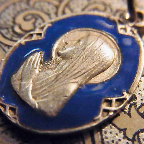 フランス ヴィンテージ エマイユ ルルドの泉 祈り 聖母マリア メダイ