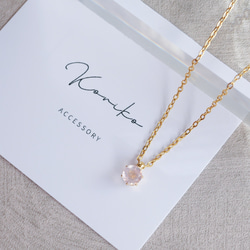 ネックレス　ダイヤ　ローズクォーツ ローズクォーツ ダイヤモンドネックレス 7.46ct D 0.06ct 45cm K18YG C