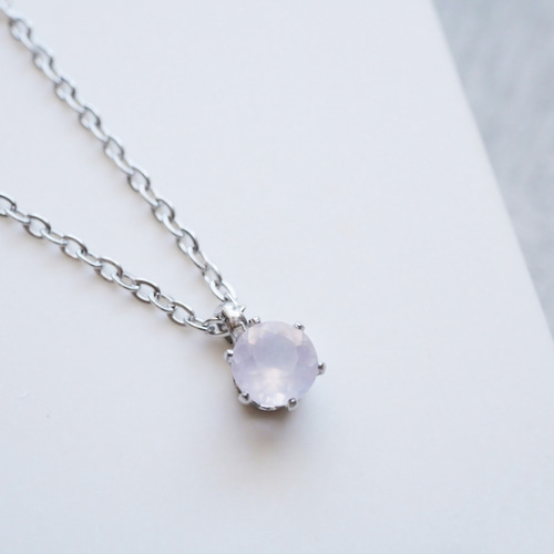 ローズクォーツの一粒ネックレス ローズクオーツ ゴールド シルバー