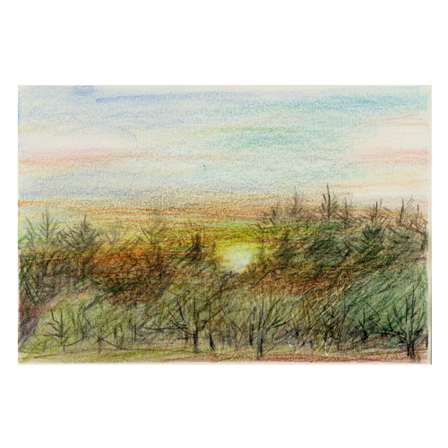 絵画 リトグラフ Raynaud ロナウド 「草原の夕暮れ」 ARCHES