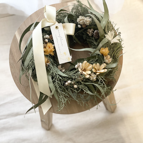 ドライフラワーリース展示品ナチュラルリース