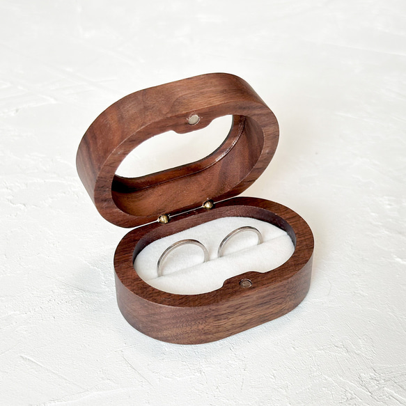 【木製ケースの名入れリングピロー】 - 結婚式 ウェディング ペアリング 結婚指輪 婚約指輪 8枚目の画像