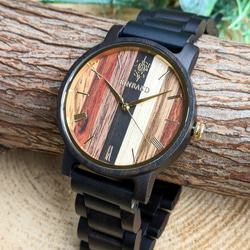 【木製腕時計】EINBAND Reise Mix Wood × Sandalwood 5種類の木 木の時計【40mm】 1枚目の画像