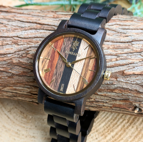 【木製腕時計】EINBAND Reise Mix Wood × Sandalwood 5種類の木 木の時計 【32mm】 1枚目の画像
