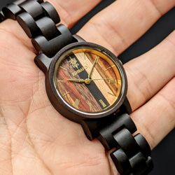 【木製腕時計】EINBAND Reise Mix Wood × Sandalwood 5種類の木 木の時計 【32mm】 4枚目の画像