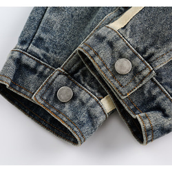 メンズ・レディース兼用·レトロデニムジャケットゆったり開襟ジャケット男女同型 W160 15枚目の画像
