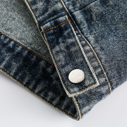 メンズ・レディース兼用·レトロデニムジャケットゆったり開襟ジャケット男女同型 W160 14枚目の画像
