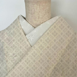 半衿 花飾りのコットンレース 刺繍 白 半襟 洗える エンブロイダリー 4枚目の画像