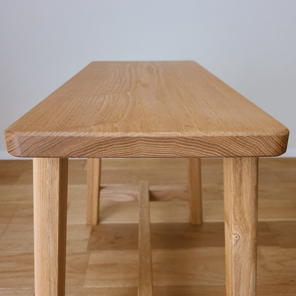 栗一枚板ミニテーブル　花台　サイドテーブル　ナチュラル　無垢　木製　職人　北欧家具　天然　栗　タモ 7枚目の画像