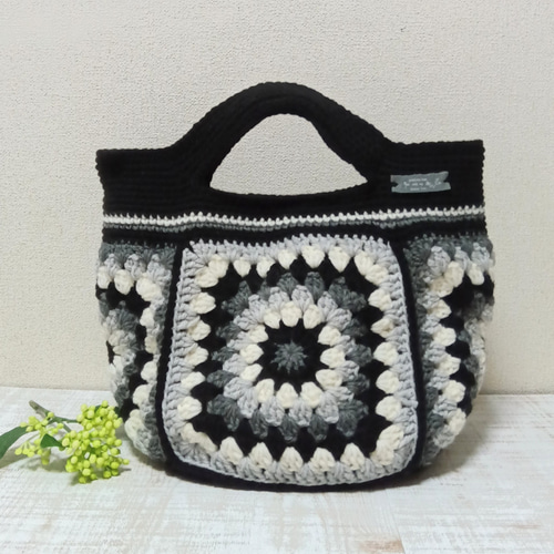 ANTEPRIMA ニット グラニーバッグ ブラック・ホワイト ANTEPRIMA バッグ