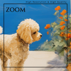 【地中海の海沿いの町 - トイプードル犬 No.2】A2アートポスター 犬の絵 犬の絵画 犬のイラスト 3枚目の画像