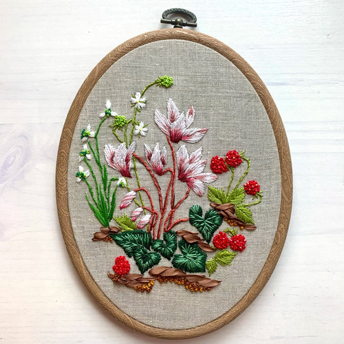 受注製作》winter garden シクラメンといっしょに タペストリー