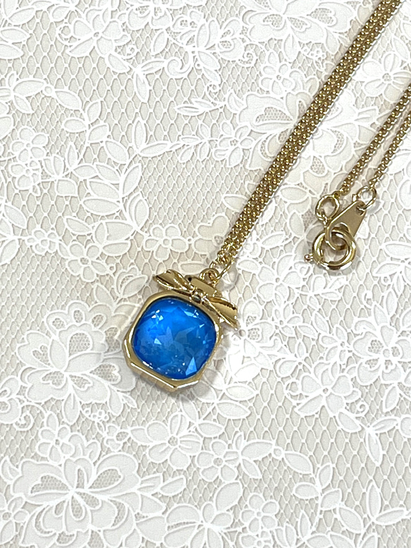 超希少　Christian Dior　ブルー　ダイヤカット　ネックレス 超希少Christian Diorブルーダイヤカットネックレス