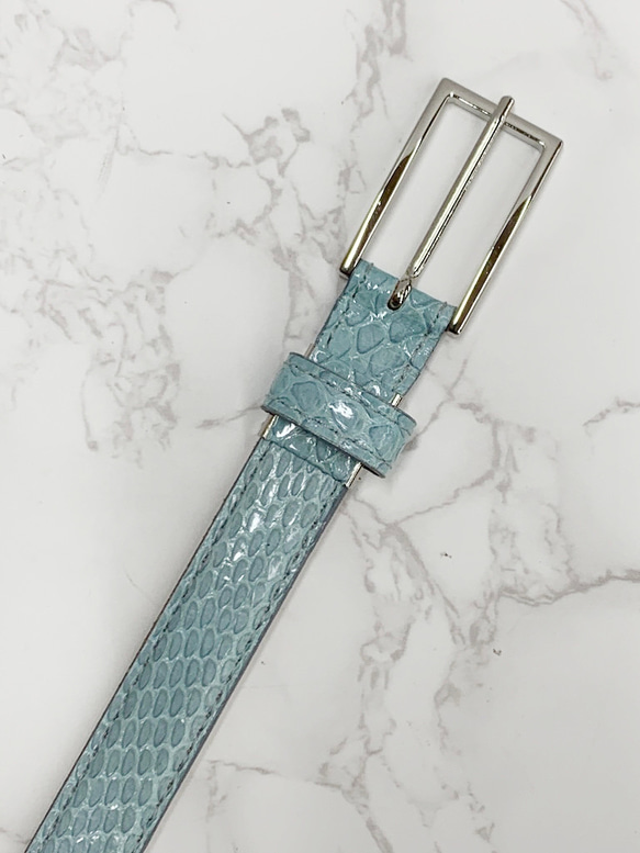 日本製　上質　パイソン　２０mm巾　ベルト　ダイヤモンドパイソン　蛇革　フリーサイズ　エキゾチックレザー 3枚目の画像