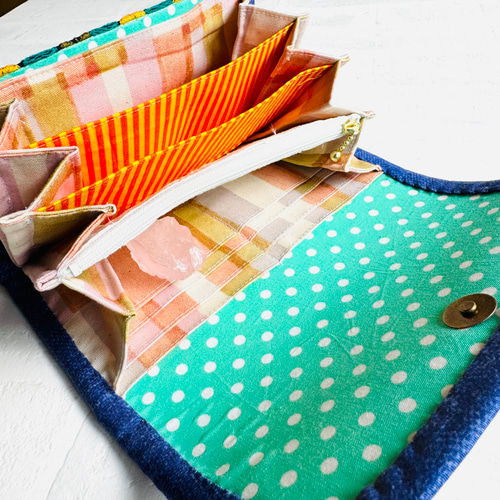 花柄の刺繍が可愛い大容量の長財布 長財布 ミドリ 通販 17106059