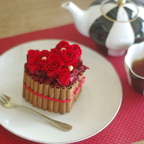 バレンタイン】ハートシャルロット ベリー プリザーブド フラワー