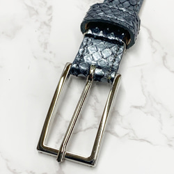 日本製　上質　パイソン　２０mm巾　ベルト　ダイヤモンドパイソン　蛇革　フリーサイズ　エキゾチックレザー 2枚目の画像