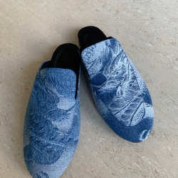 【新品上市】 2024甲辰龍年特別企劃 龍紋丹寧提花穆勒鞋 藍色款 第1張的照片