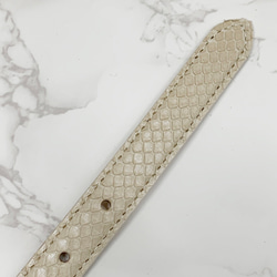 日本製　上質　パイソン　マット仕上げ　２０mm巾　ベルト　ダイヤモンドパイソン　蛇革　フリーサイズ　エキゾチックレザー 5枚目の画像