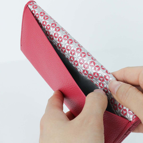 浅草文庫 かぶせ長財布 いろどりブラック 牛革/文庫革 スリム