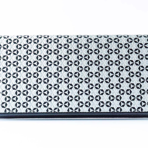 浅草文庫 かぶせ長財布 いろどりブラック 牛革/文庫革 スリム 【470605