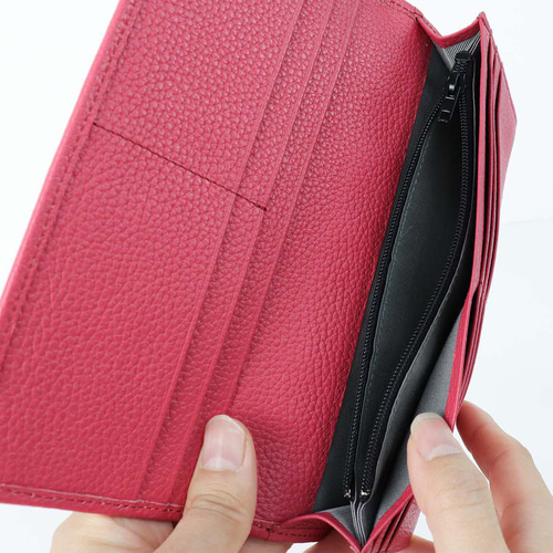 浅草文庫 かぶせ長財布 いろどりブラック 牛革/文庫革 スリム