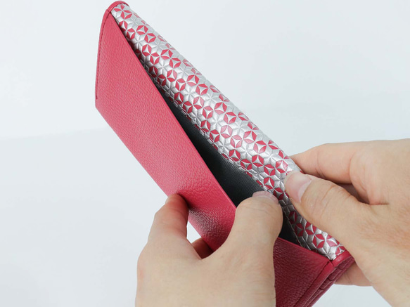 浅草文庫　かぶせ長財布　いろどりパープル　牛革/文庫革　スリム　【470609】 