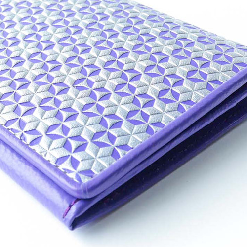 商品数量限定タイムセール❗️10/10まで❗️浅草文庫 切子 かぶせ長財布 あと1点 浅草文庫 かぶせ長財布 いろどりパープル 牛革/文庫革 スリム