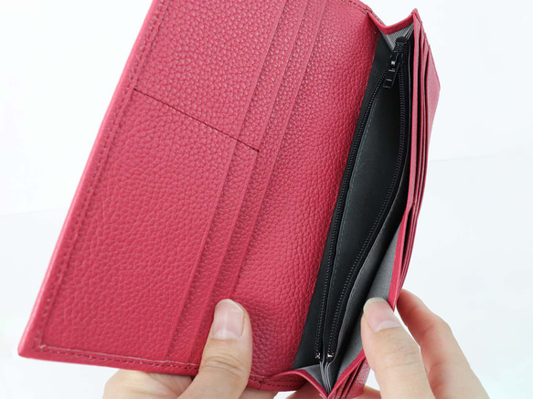 浅草文庫　かぶせ長財布　いろどりパープル　牛革/文庫革　スリム　【470609】 