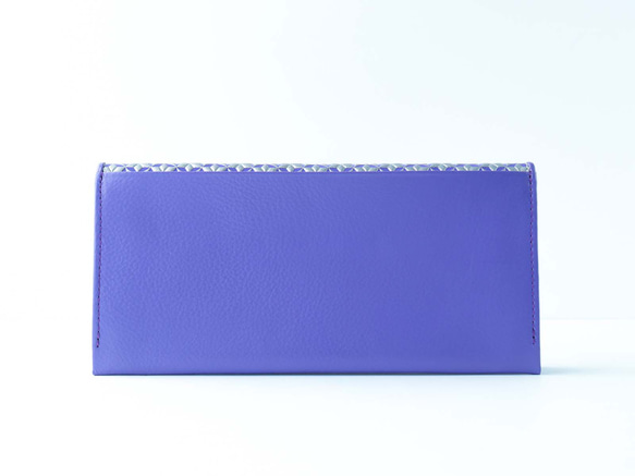 浅草文庫　かぶせ長財布　いろどりパープル　牛革/文庫革　スリム　【470609】 