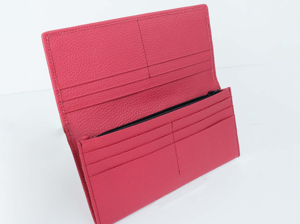 浅草文庫　かぶせ長財布　いろどりパープル　牛革/文庫革　スリム　【470609】 