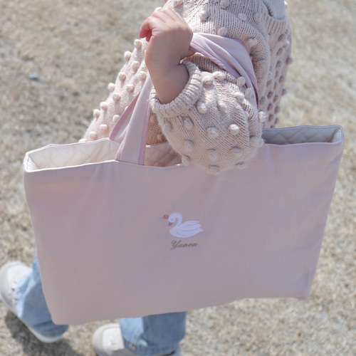 【お名前刺繍】レッスンバッグ　名前　入園　女の子　入学　セット　入園入学　３点 お名前刺繍可能♡セット割♡入園・入学3点セット＊パープルの花