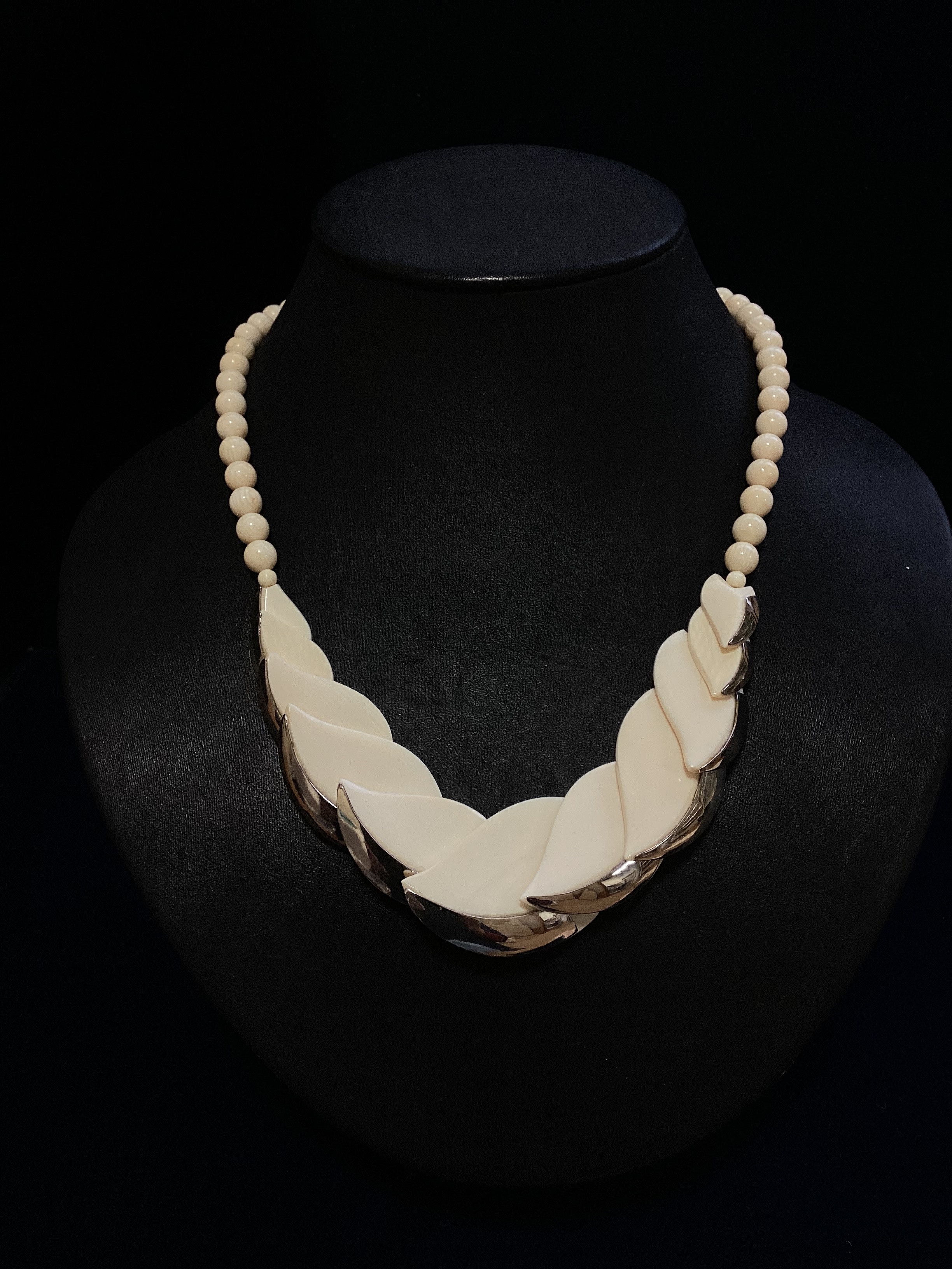 ☆本象牙＆シルバーネックレス　※A-104☆