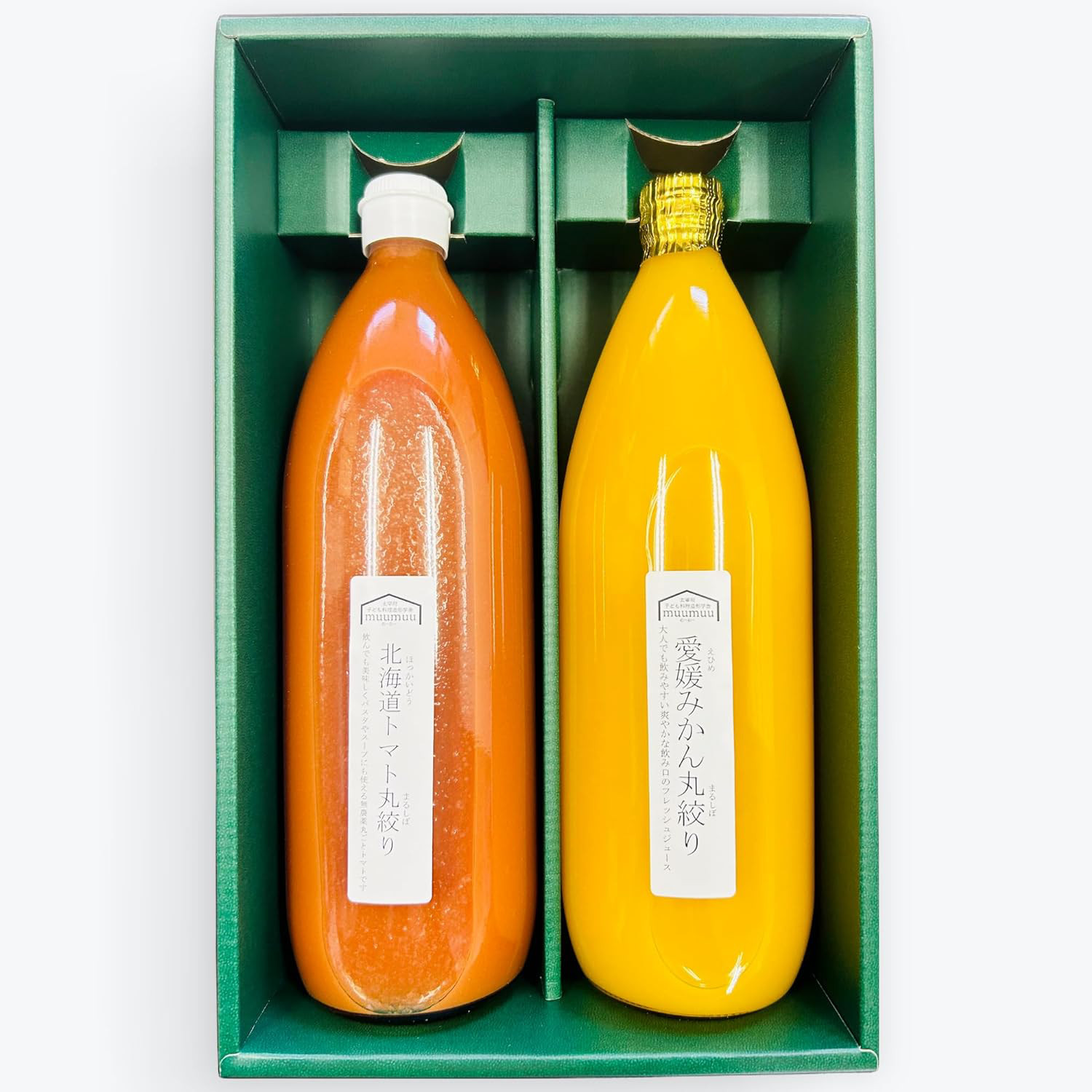 内祝い ジュース ギフト トマト みかん 詰め合わせ 無添加 無着色 1L2本立て 国産 無塩