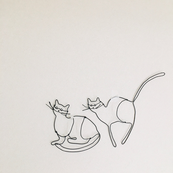 ワイヤーアート ワイヤークラフト 猫 ねこ ネコ ウォール