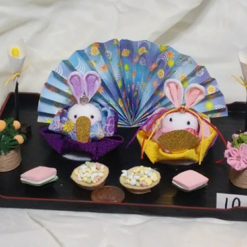 お値下げ❗️豆雛セット うさぎのお雛様セット（10）初節句 桃の節句