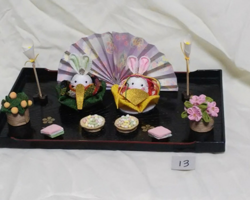 お値下げ❗️豆雛セット うさぎのお雛様セット（13）初節句 桃の節句