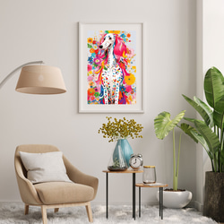 【花とアフガンハウンド犬の夢の世界 No.6】アートポスター 犬の絵 犬の絵画 犬のイラスト 7枚目の画像