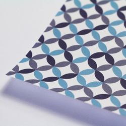 ラッピング見本ページ 七宝柄の包装紙（ブルー系） A4サイズ（8枚入り）デザインペーパー 和