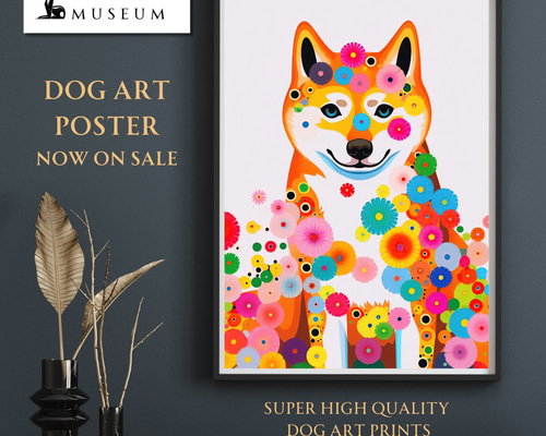 8232円 秋田犬東洋インク絵画黄金中国の象形文字「犬」と。新年