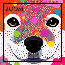 【花と秋田犬の夢の世界 No.3】アートポスター 犬の絵 犬の絵画 犬のイラスト 3枚目の画像