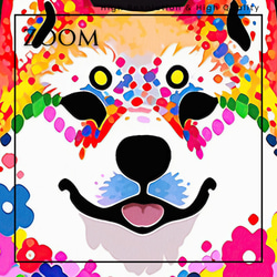 【花と秋田犬の夢の世界 No.4】アートポスター 犬の絵 犬の絵画 犬のイラスト 3枚目の画像