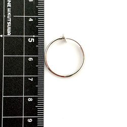 フープイヤリング　4個　２０mm　わっかイヤリング　ノンホールイヤリング　本ロジウム　最高級鍍金★Ｙ２８ 4枚目の画像