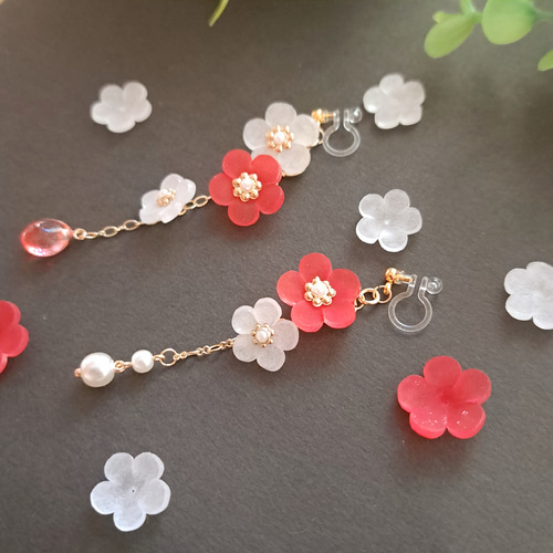 梅の花ピアス・イヤリング オーダー受付