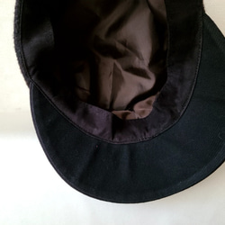 魅せる帽子☆グラデーションが素敵♪ウールとスエードのワークキャップ～ブラウン&ブラック 9枚目の画像