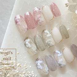 ネイルチップ No.109 フラワーネイル nail ジェルネイル 1枚目の画像